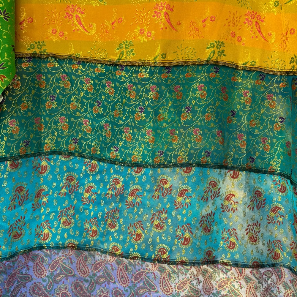 Phool Boho Patchwork Floral Button Tunic Top Sz X… - image 8